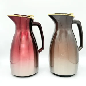 1.6L Glass-Lined Thermal Carafe with Gold Lid - Gradient Red & Brown