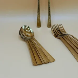 12-Piece Stainless Steel Gold Flatware Set