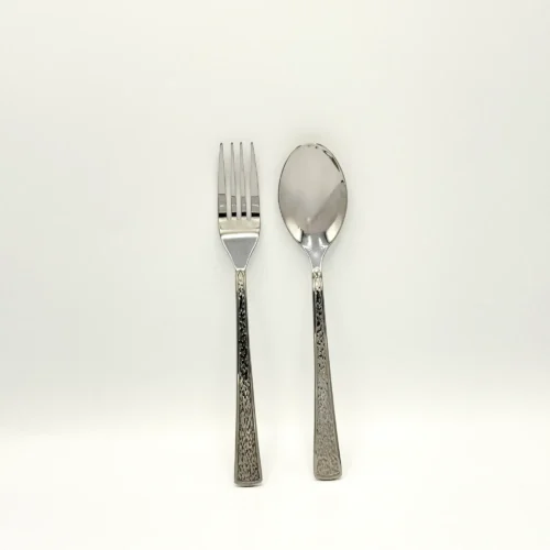 12pc-embossed-stainless-steel-flatware-set-floral-handles 12-Piece Embossed Stainless Steel Flatware Set - 6 Spoons & 6 Forks with Floral Pattern Handles