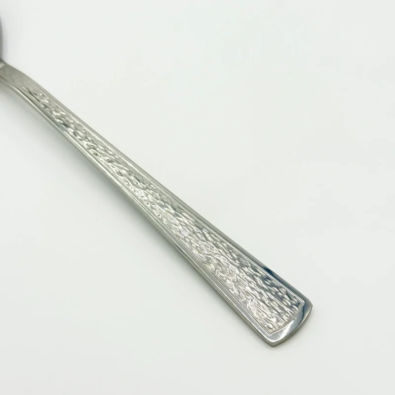 12-Piece Embossed Stainless Steel Flatware Set - 6 Spoons & 6 Forks with Floral Pattern Handles