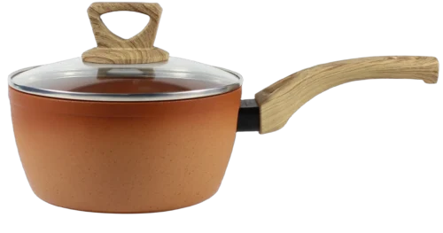 18cm-non-stick-gradient-pink-saucepan-with-wooden-handle 18cm Non-Stick Gradient Pink Saucepan with Wooden Handle