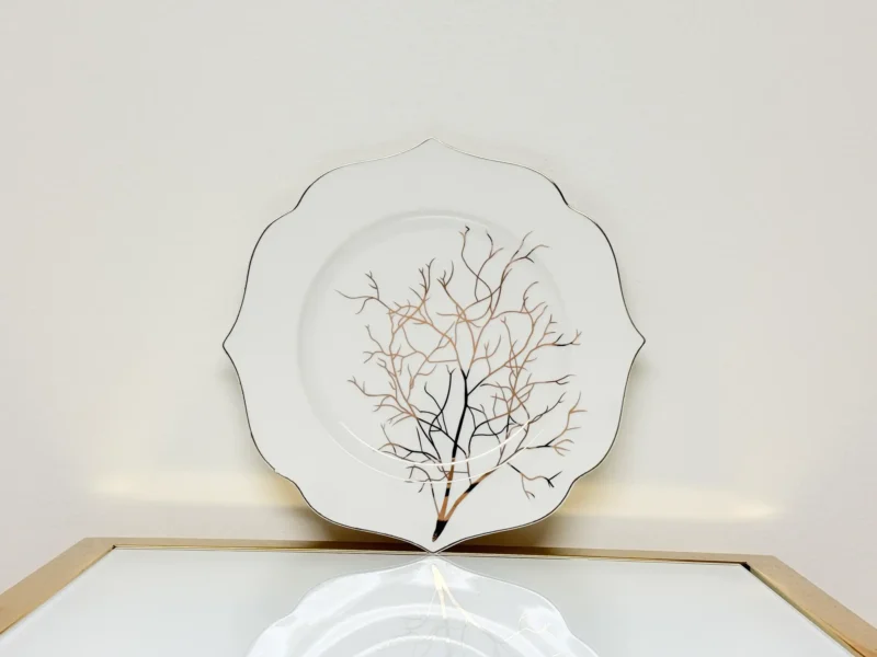 24-piece-tree-branch-porcelain-dinnerware-set-gold-rim-plate 24-Piece Tree Branch Porcelain Dinnerware Set - Plates & Bowls with Gold Rim