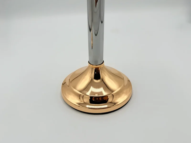 3-Piece Gold & Silver Glass Candle Holder Set - Modern Taper Stand Design