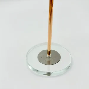 3-Piece Rose Gold Glass Candle Holder Set with Clear Round Base - Modern Tall Design