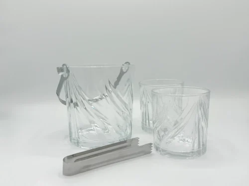 33oz-glass-ice-bucket-set-with-tongs-and-6-tumblers 33oz Glass Ice Bucket Set with Tongs and 6 Tumblers (980ml + 320ml)