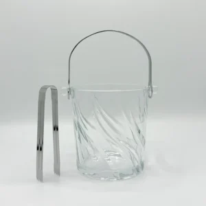 33oz Glass Ice Bucket Set with Tongs and 6 Tumblers (980ml + 320ml)
