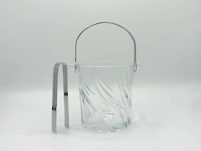 33oz Glass Ice Bucket Set with Tongs and 6 Tumblers (980ml + 320ml)