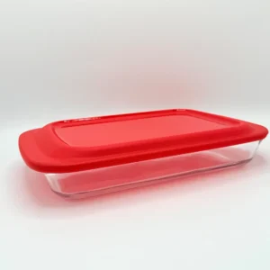 3-Piece Serveware & Bakeware Glass Set with Red Silicone Lids - Oven & Microwave Safe