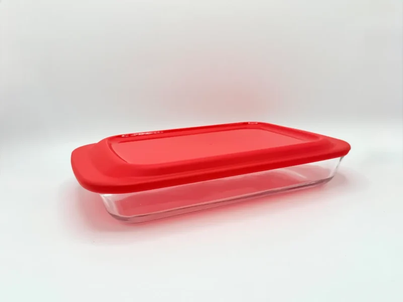 3-Piece Serveware & Bakeware Glass Set with Red Silicone Lids - Oven & Microwave Safe