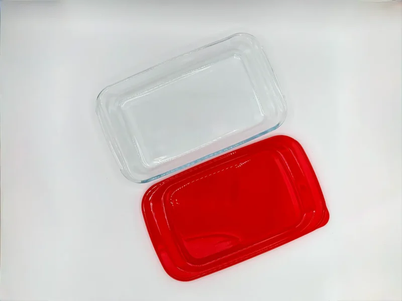 3-Piece Serveware & Bakeware Glass Set with Red Silicone Lids - Oven & Microwave Safe