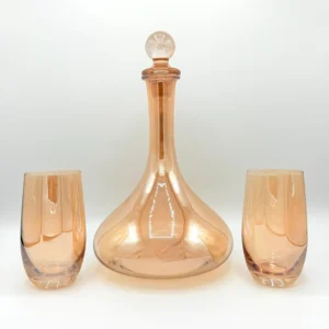 61oz Amber Glass Carafe Pitcher Set with Stopper and 6 Tumblers (1.8L + 410ml)