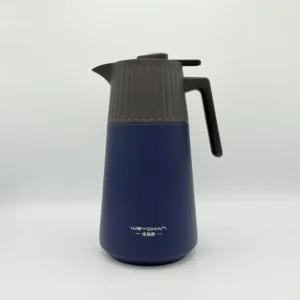 68oz Stainless Steel Thermal Carafe with Temperature Display - Dark Blue & Beige (2L)