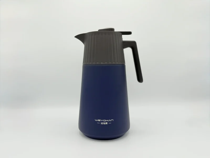 68oz Stainless Steel Thermal Carafe with Temperature Display - Dark Blue & Beige (2L)