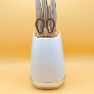 Modern Stainless Steel Knife Set with Block, 7-Piece Kitchen Set with Storage Stand