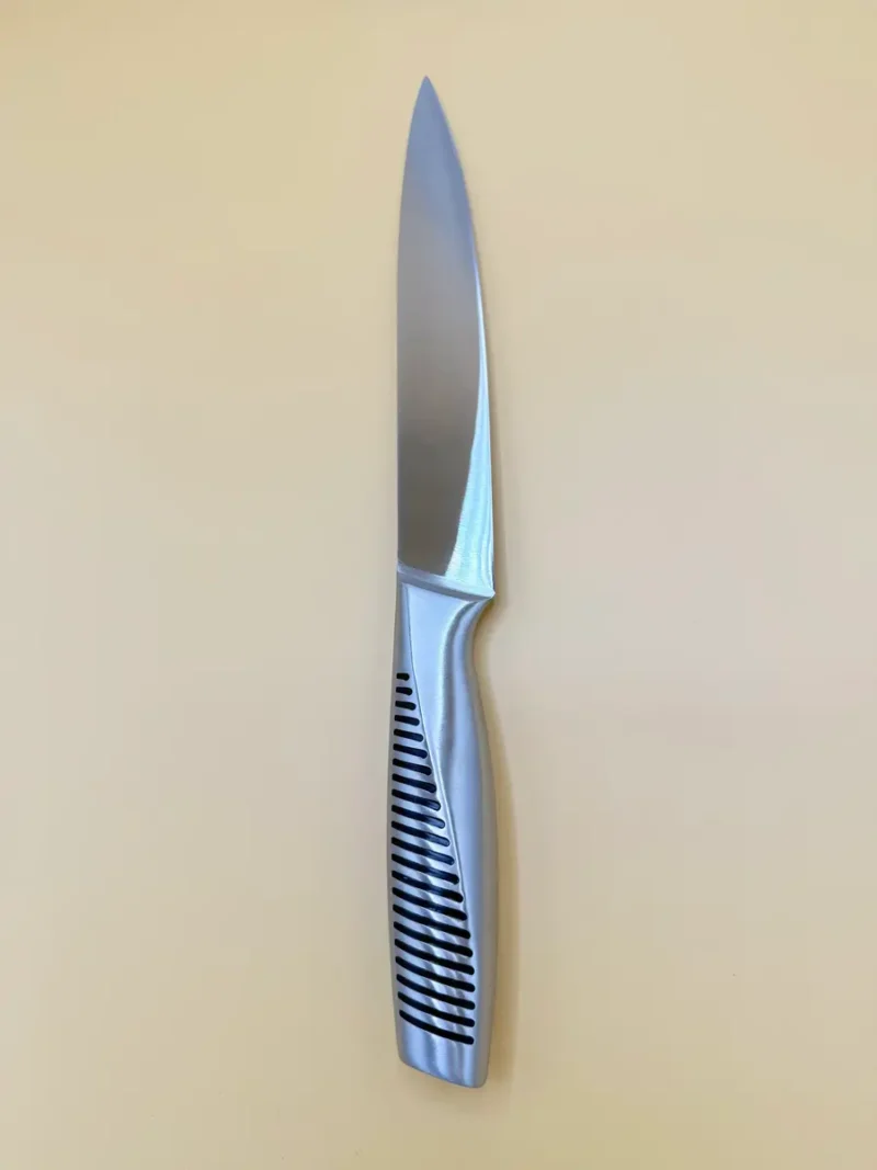 Modern Stainless Steel Knife Set with Block, 7-Piece Kitchen Set with Storage Stand