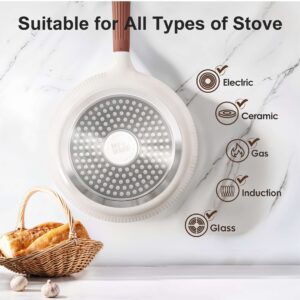 Athena 16-Piece Beige and Wood Tone Cookware Set