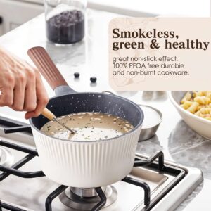 Athena 16-Piece Beige and Wood Tone Cookware Set