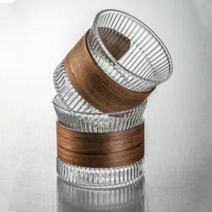 Japanese-Style Borosilicate Glass Teapot Set of 7 with Wood Handle – Heat-Resistant with Filter and Cups