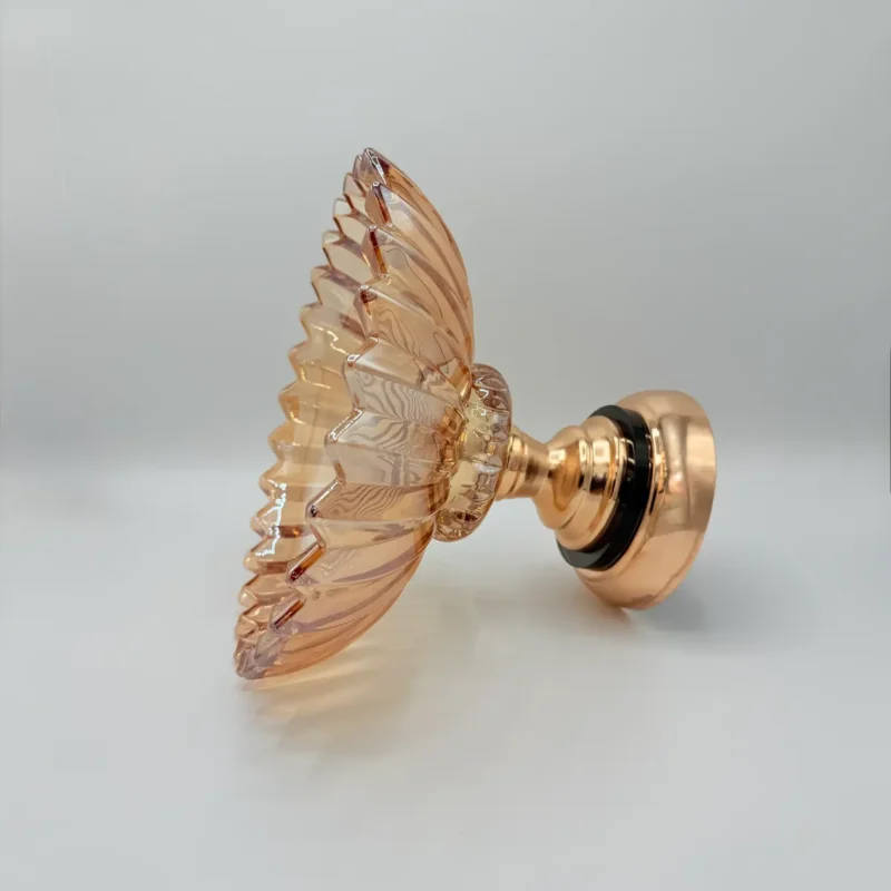 Amber Glass Candy Bowl with Gold Base - Decorative Fruit & Cookie Centerpiece