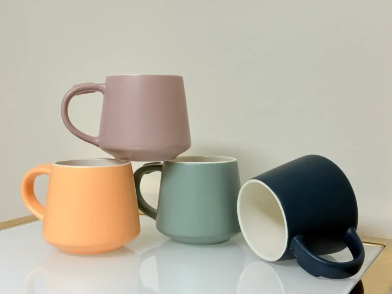 Ceramic Mug Set - 4 Pack Matte Pastel Mugs
