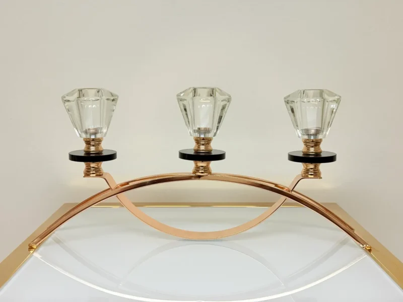 crystal-glass-triple-candle-holder crystal glass triple candle holder