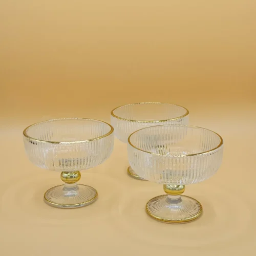 elegant-gold-rimmed-ribbed-glass-dessert-cups-set-of-6 Elegant Gold Rimmed Ribbed Glass Dessert Cups - Set of 6