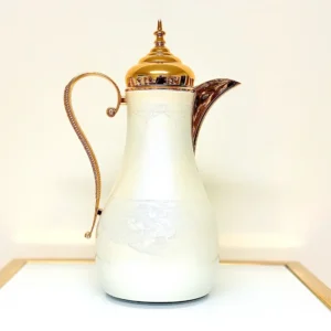 Elegant Thermal Coffee Carafe with Gold Handle - 1L Insulated Server (Cream or Mocha)