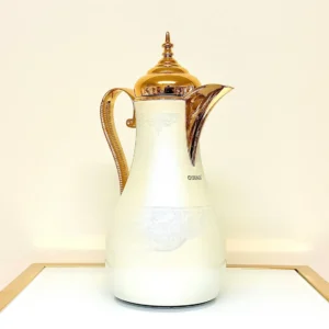 Elegant Thermal Coffee Carafe with Gold Handle - 1L Insulated Server (Cream or Mocha)