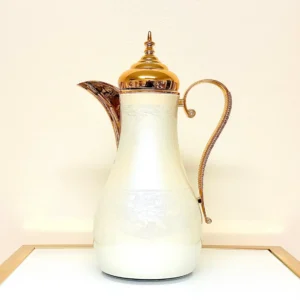 Elegant Thermal Coffee Carafe with Gold Handle - 1L Insulated Server (Cream or Mocha)