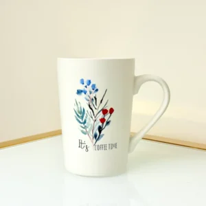 Floral Coffee Mugs Set of 4 - Ceramic Cups with Quotes - 12oz