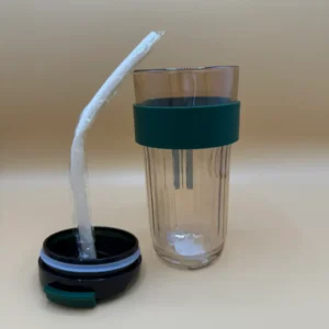 Glass Tumbler with Handle and Lid – Reusable Drinking Cup for Hot & Cold Beverages, Straw-Friendly, Leak-Proof Travel Mug