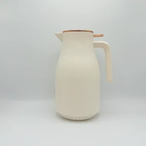 Insulated Thermal Carafe - 68 oz (2L) with Easy-Press Lid and Ergonomic Handle (Cream, Brown, Gray)