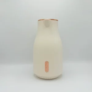 Insulated Thermal Carafe - 68 oz (2L) with Easy-Press Lid and Ergonomic Handle (Cream, Brown, Gray)