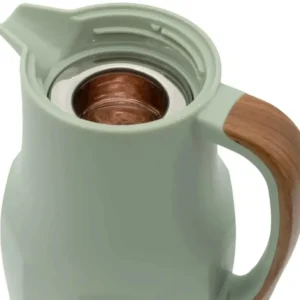 Insulated Thermal Carafe - 2L (68 oz) Vacuum Flask for Hot & Cold Beverages (Green & Cream)