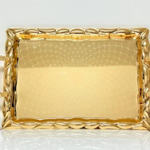 luxury gold metal serving tray set