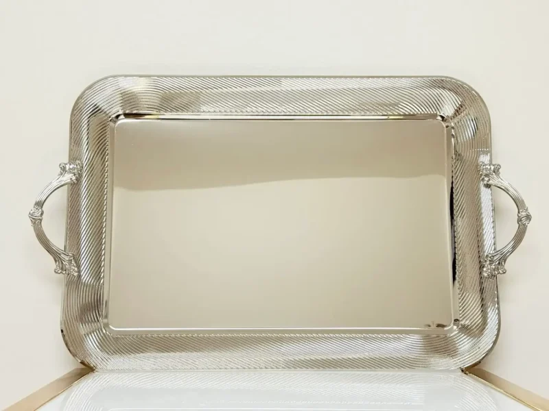luxury silver serving tray set