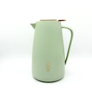 Modern Insulated Thermal Carafe - 51 oz (1.5L) Vacuum Flask with Easy-Pour Spout (Green, Cream, Orange)