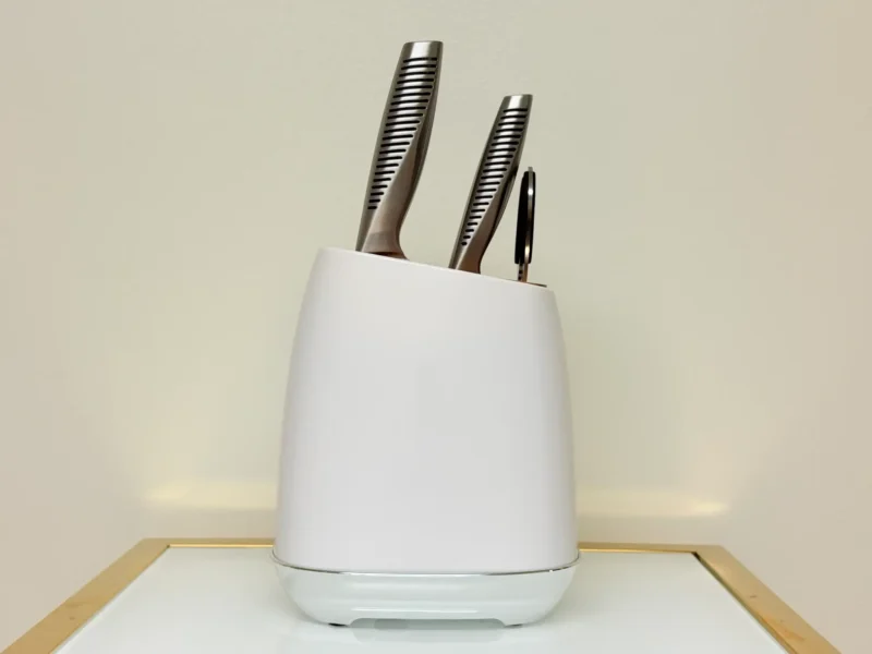 Modern Stainless Steel Knife Set with Block, 7-Piece Kitchen Set with Storage Stand