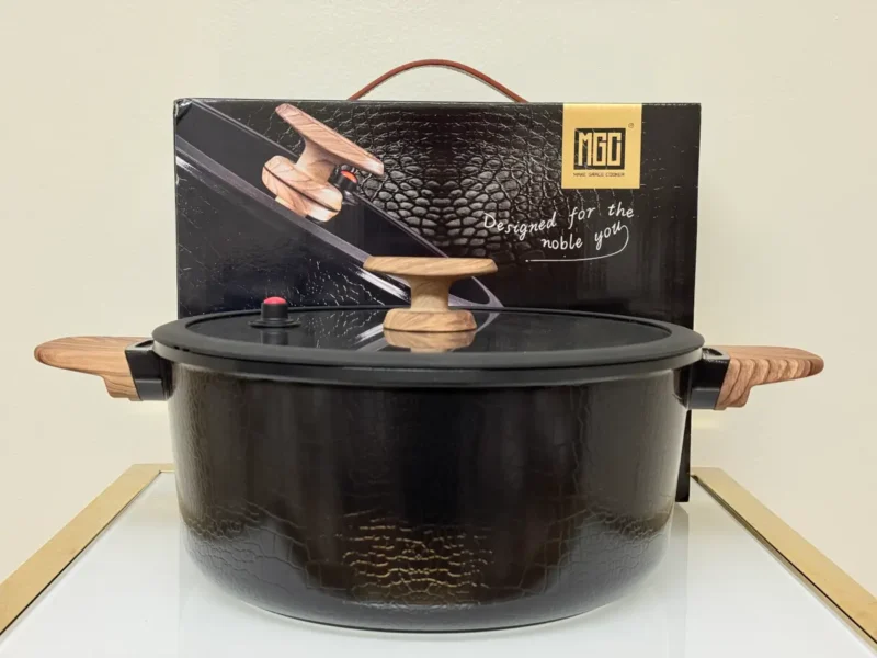 Nonstick Cooking Pot with Glass Lid - 9.5in & 11in (Black or White)