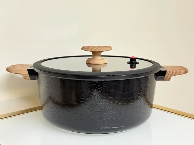 Nonstick Cooking Pot with Glass Lid - 9.5in & 11in (Black or White)