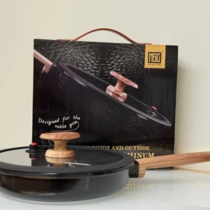 Nonstick Frying Pan with Glass Lid - 9.5in & 11in (Black or White)