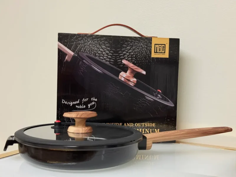 Nonstick Frying Pan with Glass Lid - 9.5in & 11in (Black or White)