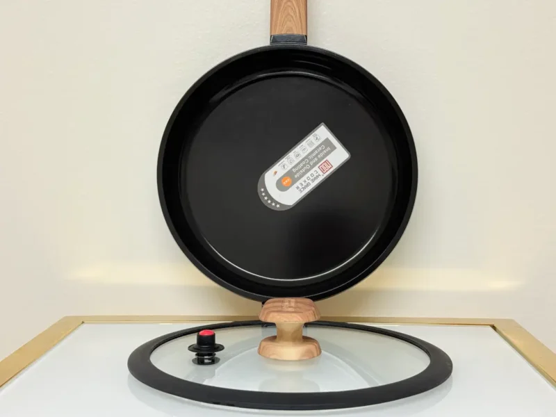 Nonstick Frying Pan with Glass Lid - 9.5in & 11in (Black or White)