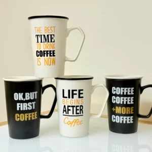 printed quote coffee mug set
