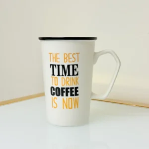 Printed Quote Coffee Mug Set - 4 Pack Black & White Mugs (13 oz)