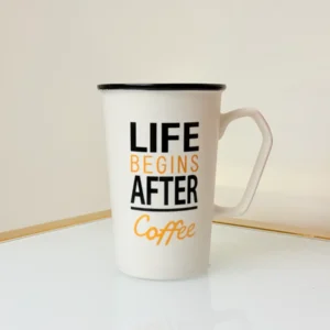 Printed Quote Coffee Mug Set - 4 Pack Black & White Mugs (13 oz)