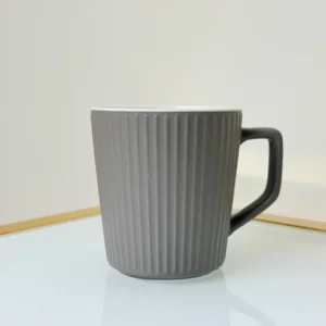 Ribbed Ceramic Coffee Mug Set - 4 Pack Matte Pastel (13 oz)