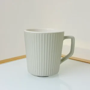 Ribbed Ceramic Coffee Mug Set - 4 Pack Matte Pastel (13 oz)