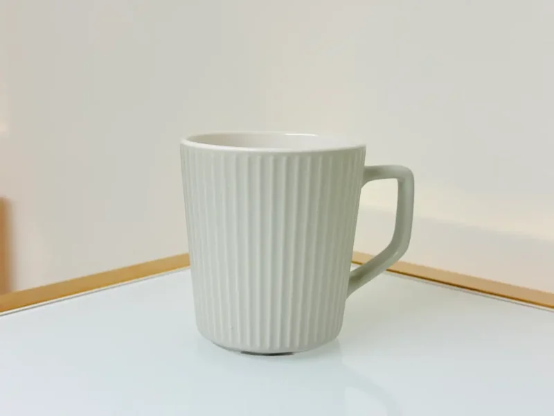 Ribbed Ceramic Coffee Mug Set - 4 Pack Matte Pastel (13 oz)