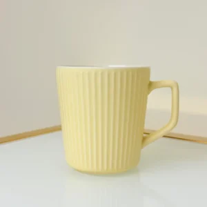 Ribbed Ceramic Coffee Mug Set - 4 Pack Matte Pastel (13 oz)